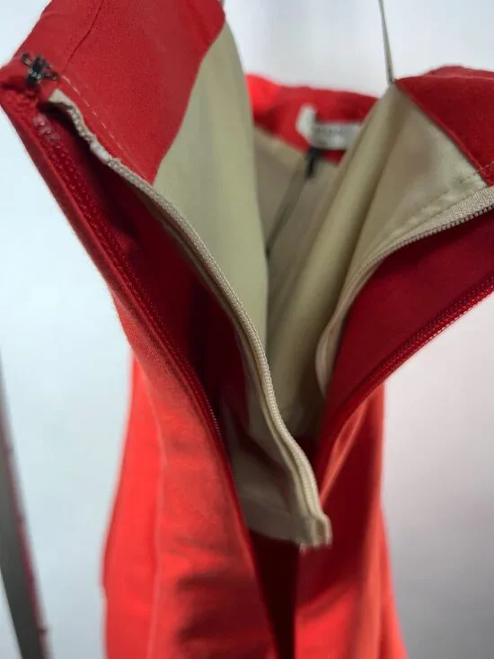 NWT HALSTON HERITAGE Strapless Structured Mini Dress in Red Lipstick Color Sz 12 - Picture 6 of 12